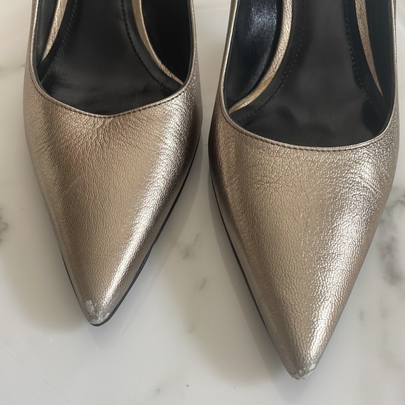 Burberry Metallic Gold/Pewter Point Toe Pumps - Picture 9 of 12